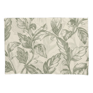 Serene Sage Green | Rustic Vine Charm Cottagecore  Pillowcase