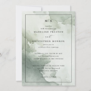 Serene Sage Watercolor Elegancy Invitation