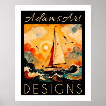 Serene Sailboat at Sea Impasto Coastal Art