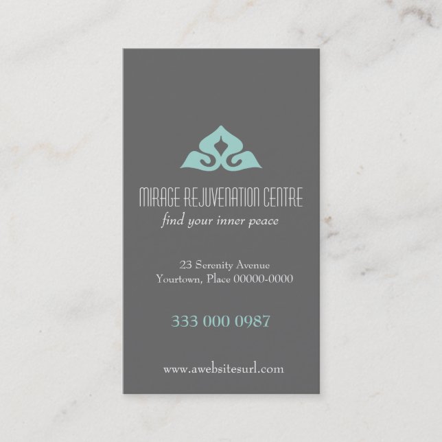 Serene Salon Aqua Appointment Card (Front)