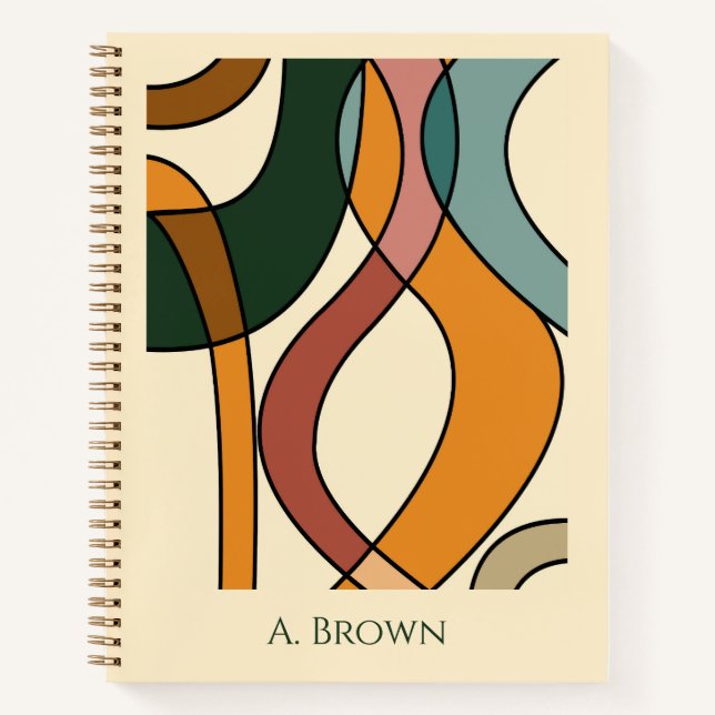 Serene Savanna Gentle Abstract Earthy Personalized Notebook (Front)