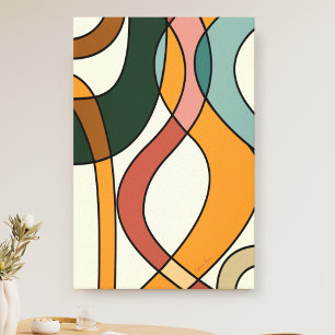 Serene Savanna Gentle Abstract Mid-Century Canvas  Print