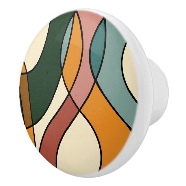 Serene Savanna Gentle Abstract Modern Earthy Ceramic Knob (Right)