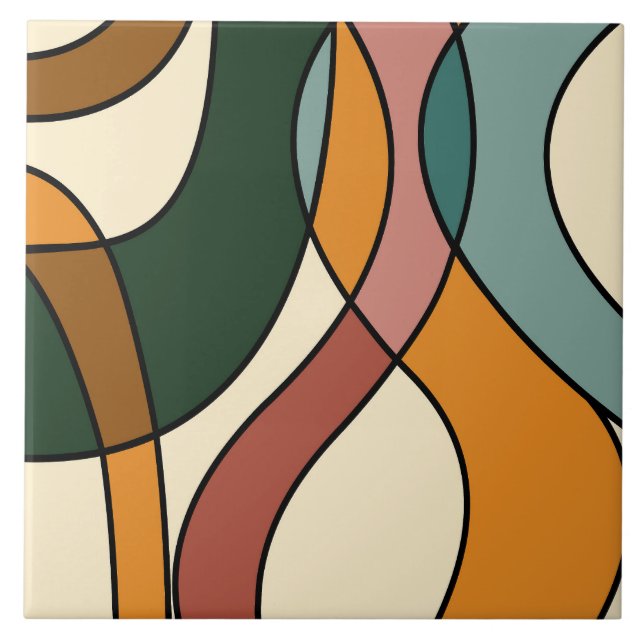 Serene Savanna Gentle Abstract Modern Earthy  Tile (Front)