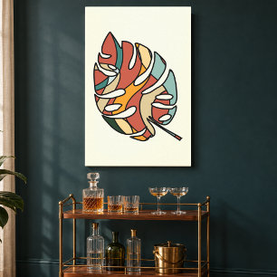 Serene Savanna Kind Leaf Abstract Modern Art Canvas Print