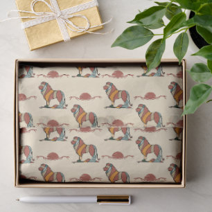 Serene Savanna Kind Lion Abstract Pattern Tissue Paper