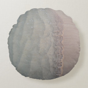 Serene Sea Meets Sandy Beach 2 Round Cushion