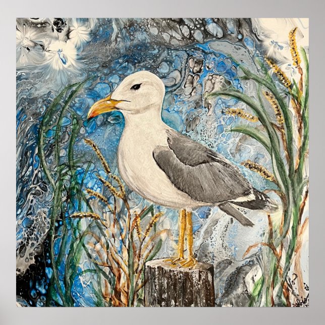 Serene Seagull Print (Front)