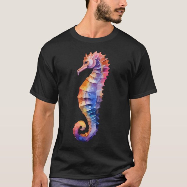 Serene Seahorse Symphony T-Shirt (Front)