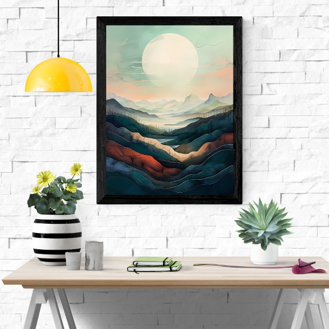 Serene Serenity: A Tranquil Mountain Landscape Poster (Creator Uploaded)