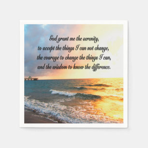 SERENE SERENITY PRAYER SUNRISE PHOTO DESIGN NAPKIN