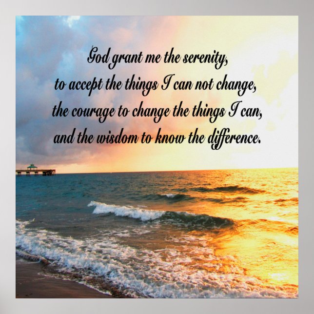 SERENE SERENITY PRAYER SUNRISE PHOTO DESIGN POSTER (Front)