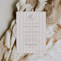 Serene Shell Monogram Coastal Stripes Wedding
