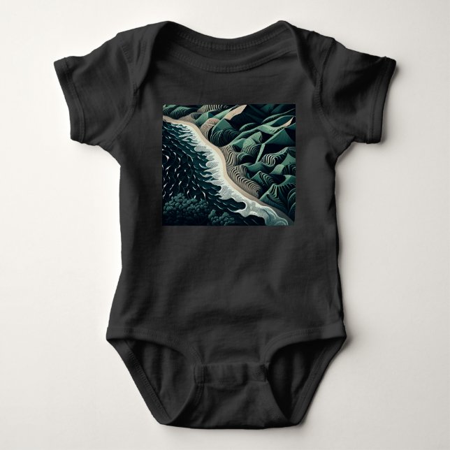 Serene Shores Baby Bodysuit (Front)