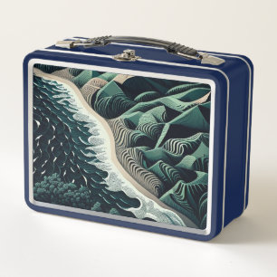 Serene Shores Metal Lunch Box