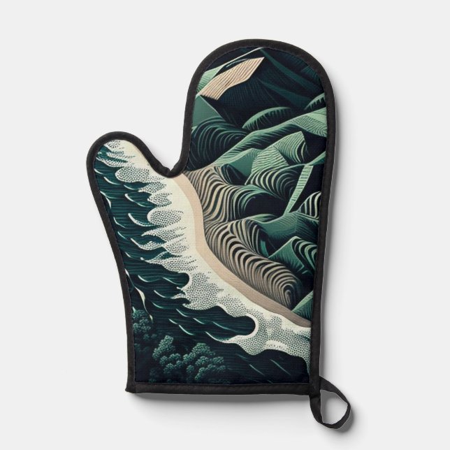 Serene Shores Oven Mitt (Front)