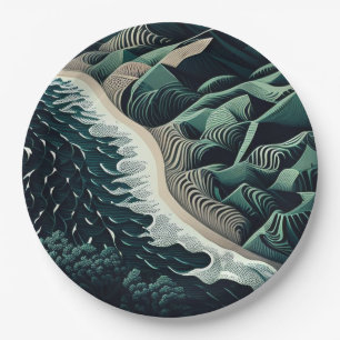 Serene Shores Paper Plate