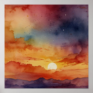 Serene Simplicity: Modern Minimalist Watercolor Poster
