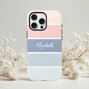 Serene Skies Dusty Blue Blush Stripes Personalised Case-Mate iPhone Case
