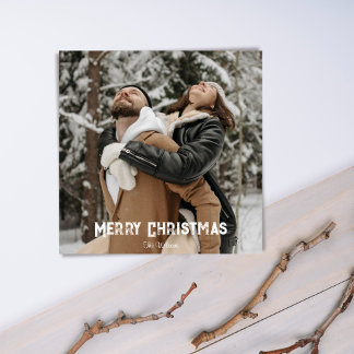 Serene Snowfall Scene Rustic Winter Photo Card