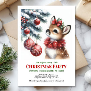 Serene snowy forest Christmas kids invitation 