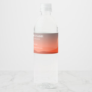 Serene Solace Sunset Church Water Label