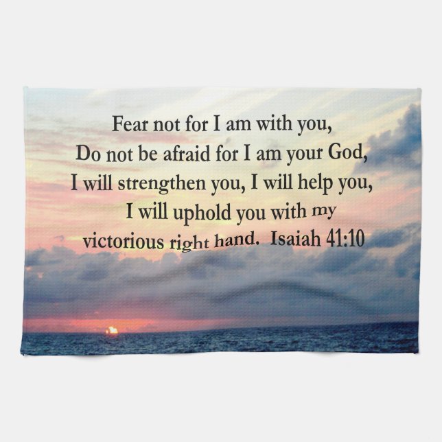 SERENE SUNRISE ISAIAH 41:10 TEA TOWEL (Horizontal)