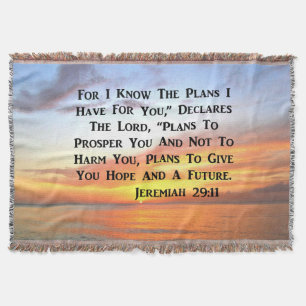 SERENE SUNRISE JEREMIAH 29:11 BIBLE VERSE THROW BLANKET
