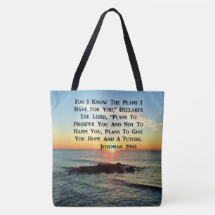 SERENE SUNRISE JEREMIAH 29:11 SCRIPTURE DESIGN TOTE BAG