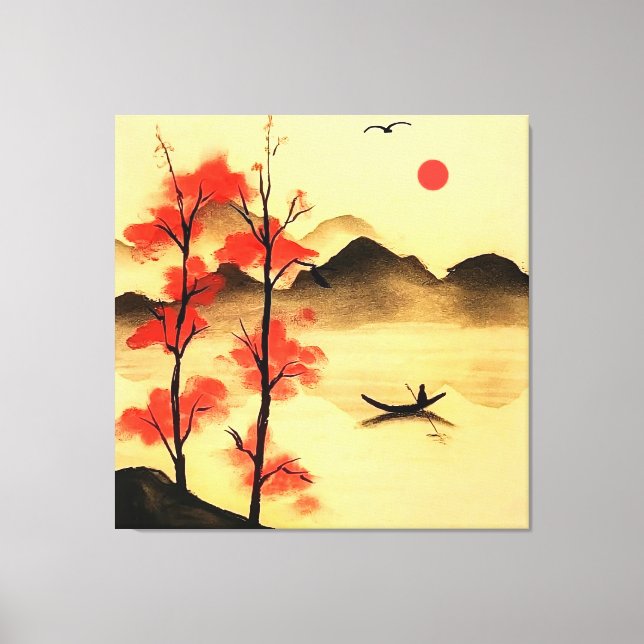  “Serene Sunrise Over Misty Waters” Canvas Print (Front)