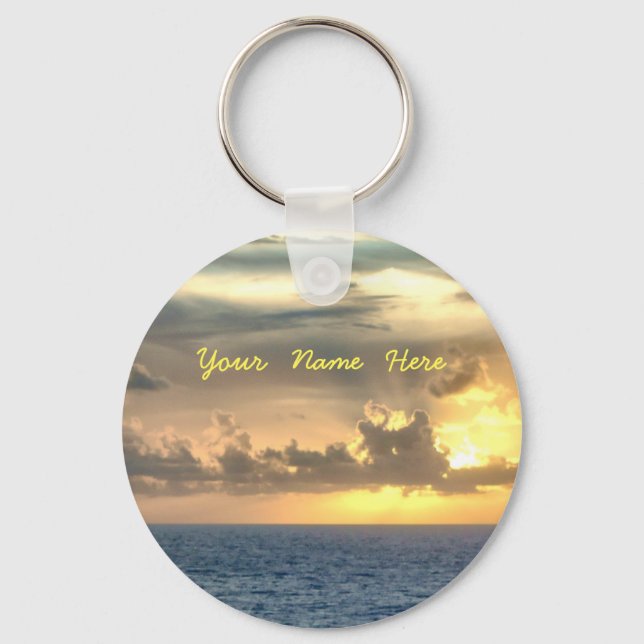 Serene Sunrise Personalised Key Ring (Front)