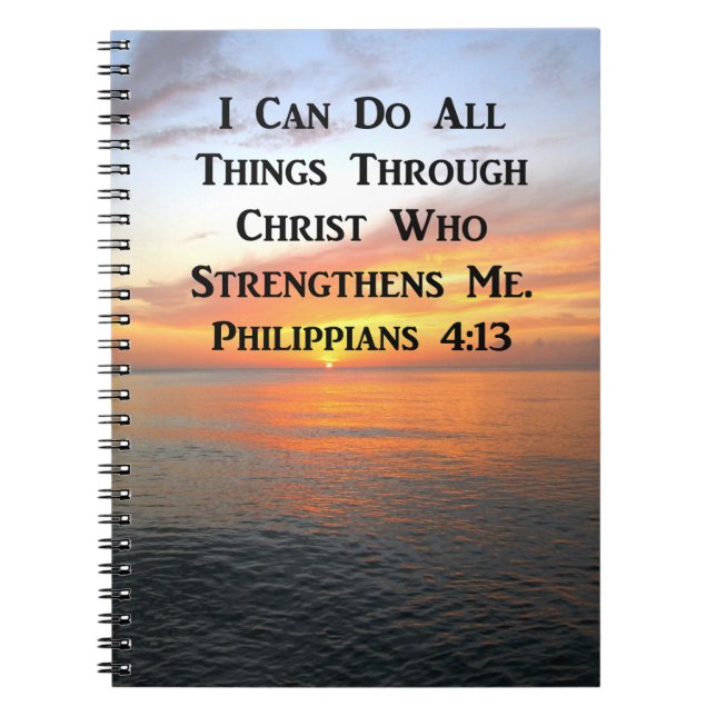 SERENE SUNRISE PHILIPPIANS 4:13 PHOTO SCRIPTURE NOTEBOOK (Front)