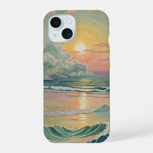 Serene Sunset on the Waves iPhone 15 Case