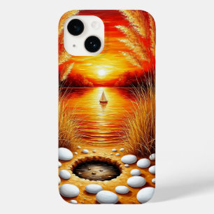 Serene Sunset Over a Lake With Sailboat Case-Mate iPhone 14 Case