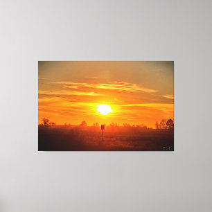 Serene Sunset Over Open Fields Canvas Print