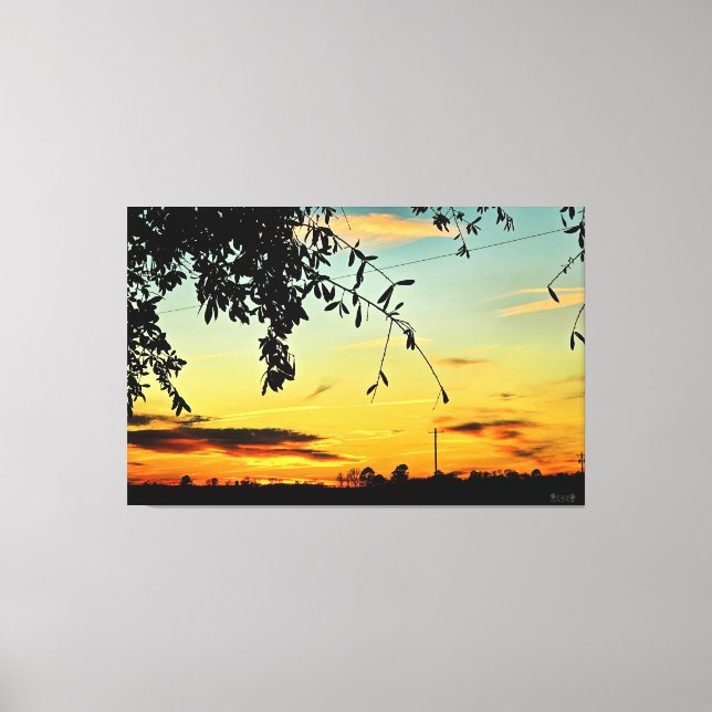 Serene Sunset Over the Countryside Canvas Print (Front)