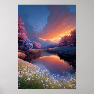 Serene Sunset's Embrace Poster