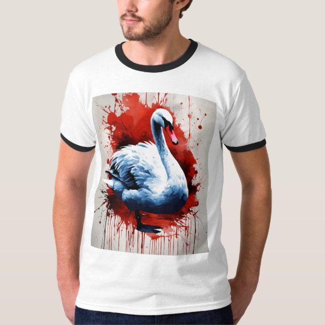  Serene Swan Elegance T-Shirt (Front)