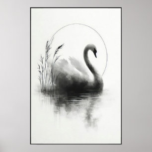 Serene Swan In Still Waters Poster