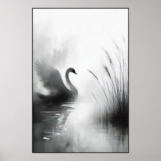 Serene Swan In Still Waters Poster (Front)
