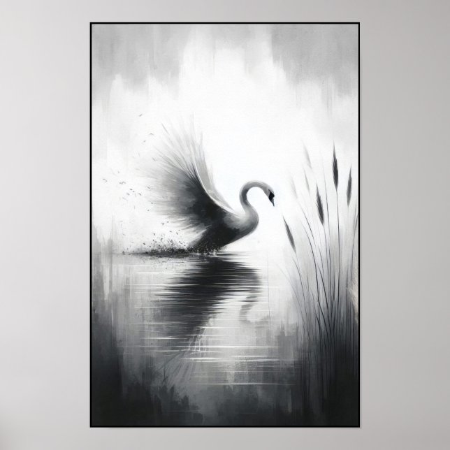 Serene Swan In Still Waters Poster (Front)