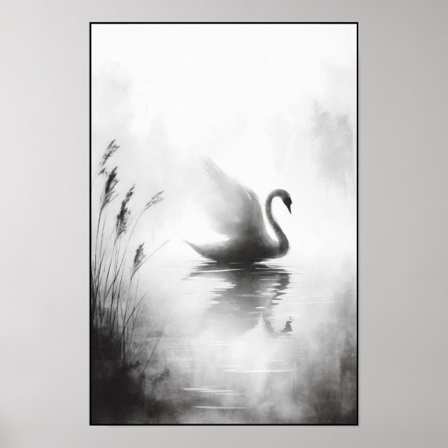 Serene Swan In Still Waters Poster (Front)