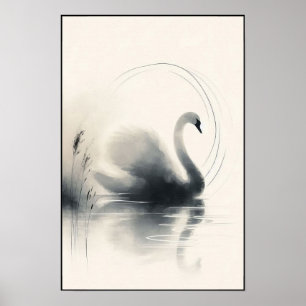 Serene Swan In Still Waters Poster