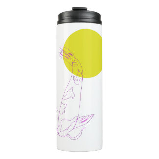 Serene Swirls: A Minimalist Koi Journey Thermal Tumbler