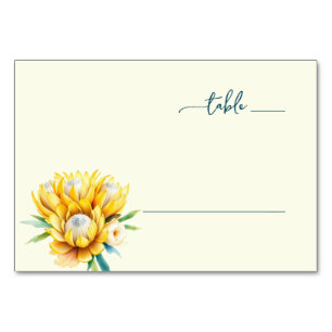Serene Teal Floral Protea Table Number