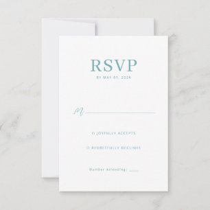 Serene Teal Minimalist Lines RSVP Card