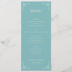 Serene Teal Minimalist Menu
