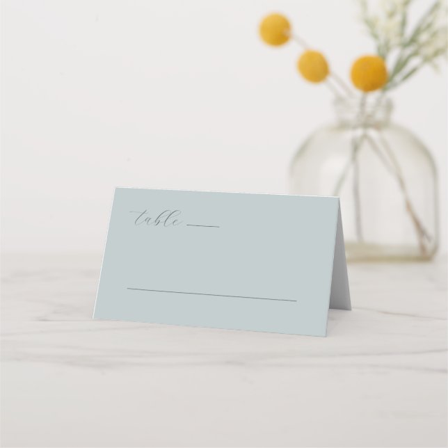 Serene Teal Minimalist Table Sign Place Card (Front)