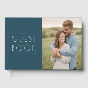 Serene Teal Romantic Photography Guest Book