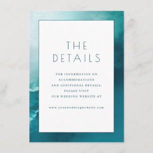 Serene Teal Watercolor Waves Enclosure Card